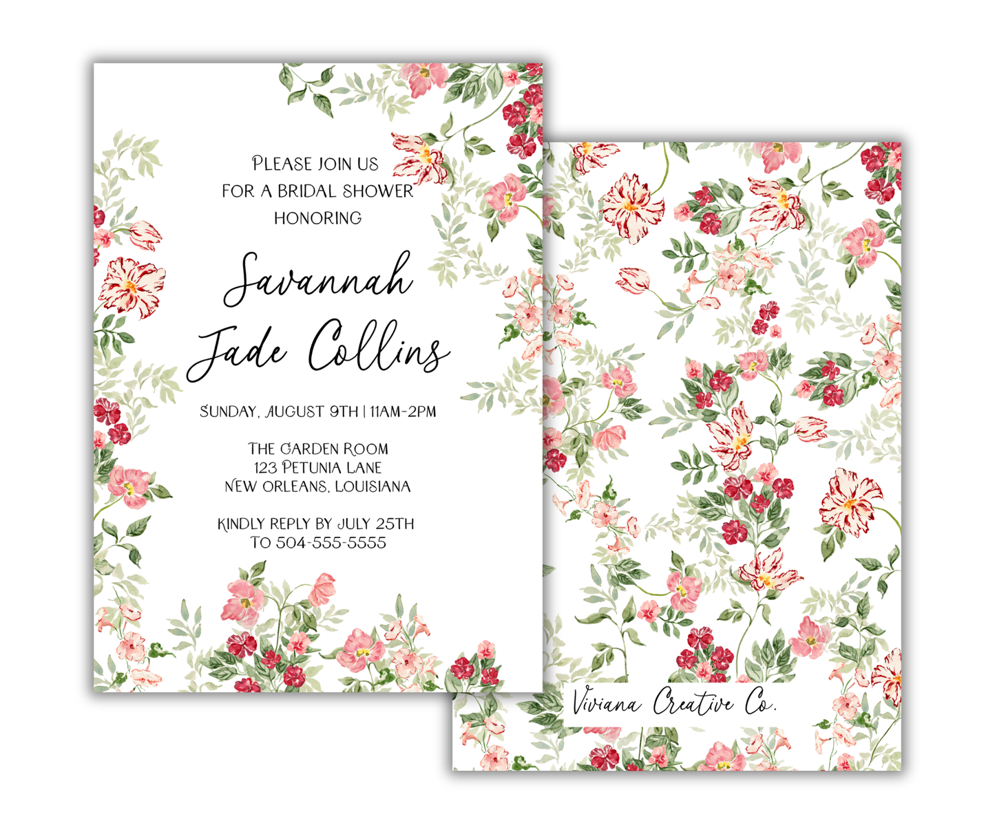Berry Blush Bridal Shower Invitation
