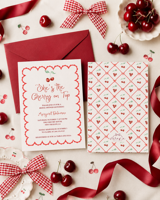Cherry on Top Bridal Shower Invitation
