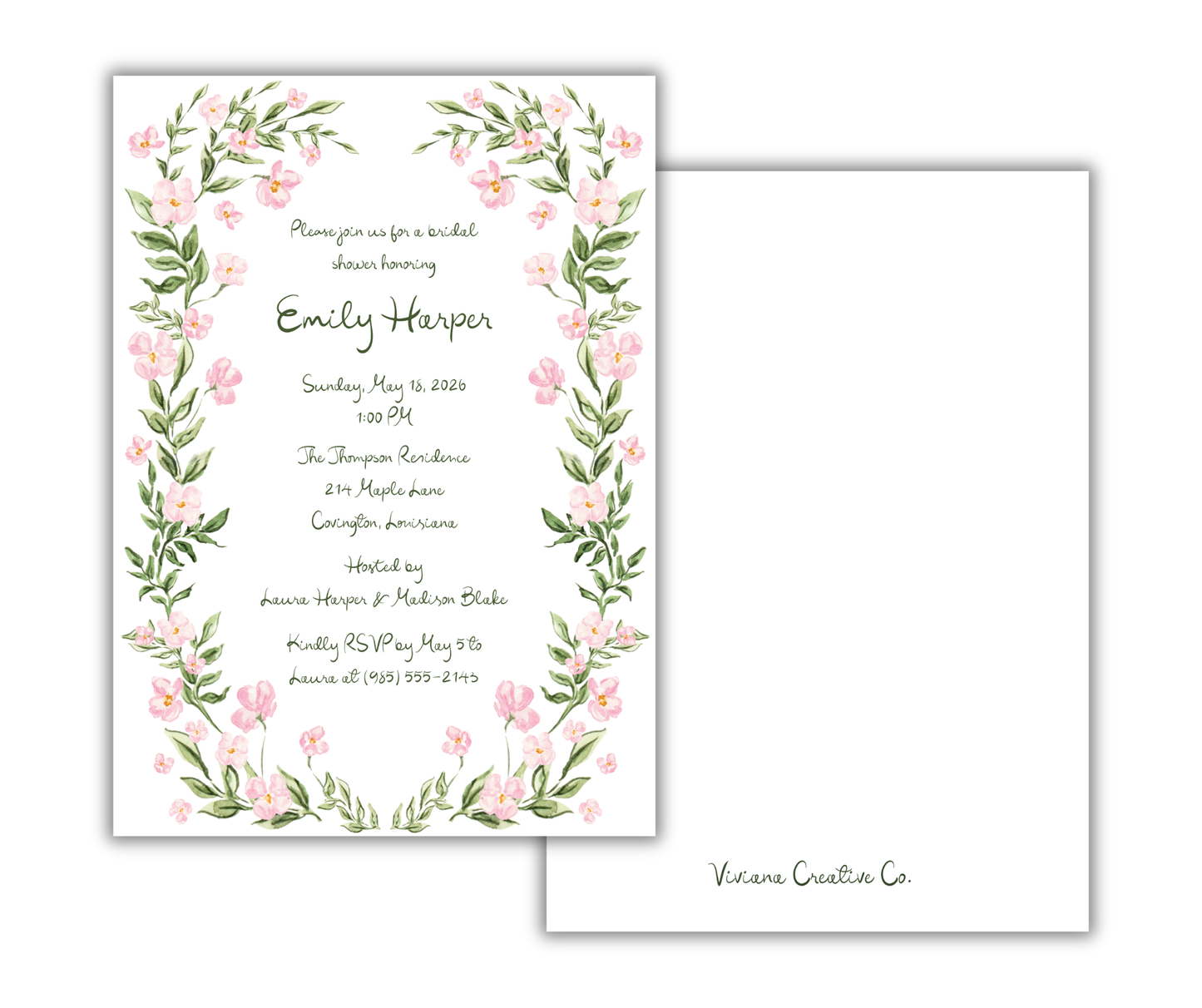 Blushing Arbor Bridal Shower Invitation