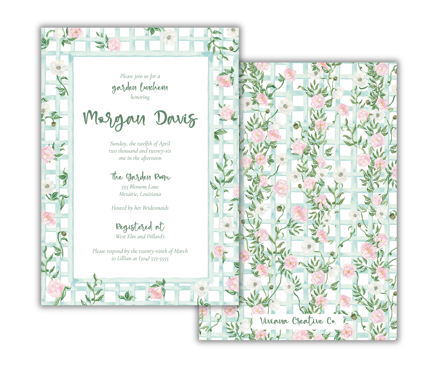 Garden Trellis Bridal Shower Invitation