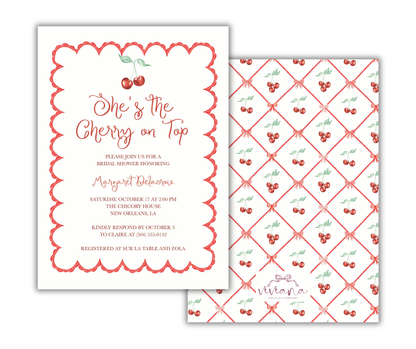 Cherry on Top Bridal Shower Invitation