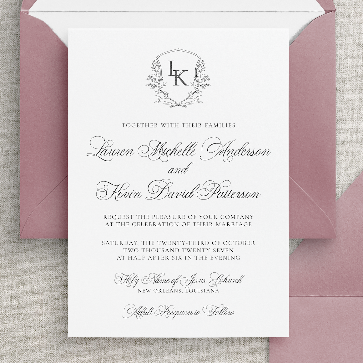 The Colette Semi-Custom Wedding Invitation