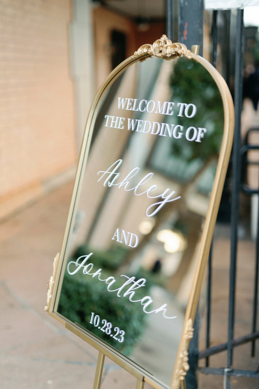 Gold Arched Mirror Welcome Sign – PURCHASE
