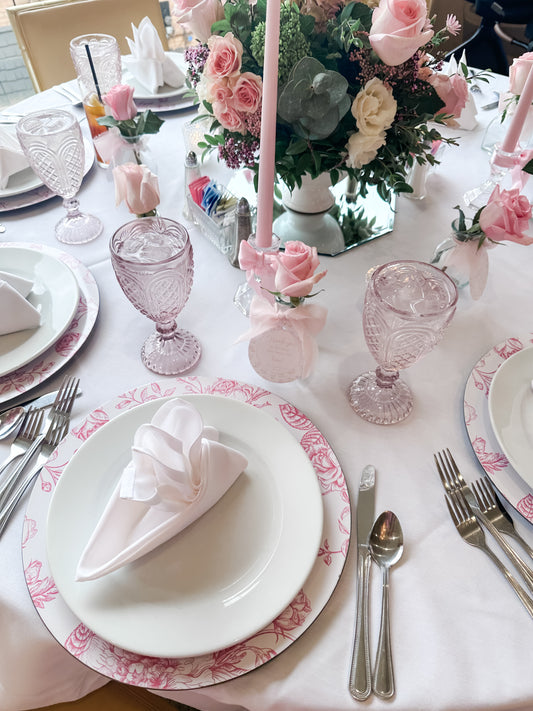 Pink Toile Acrylic Charger Plate