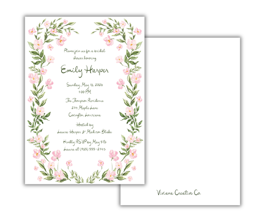 Blushing Arbor Bridal Shower Invitation