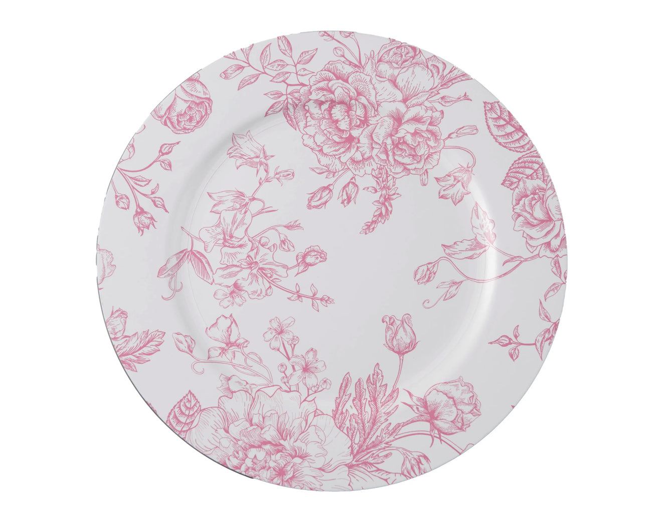 Pink Toile Acrylic Charger Plate