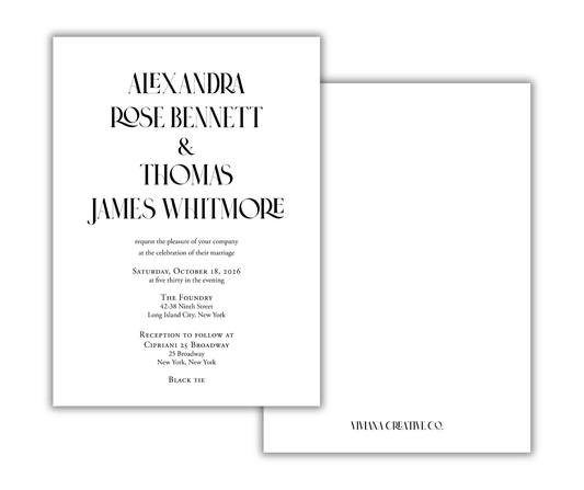 Noir Moderne Wedding Invitation